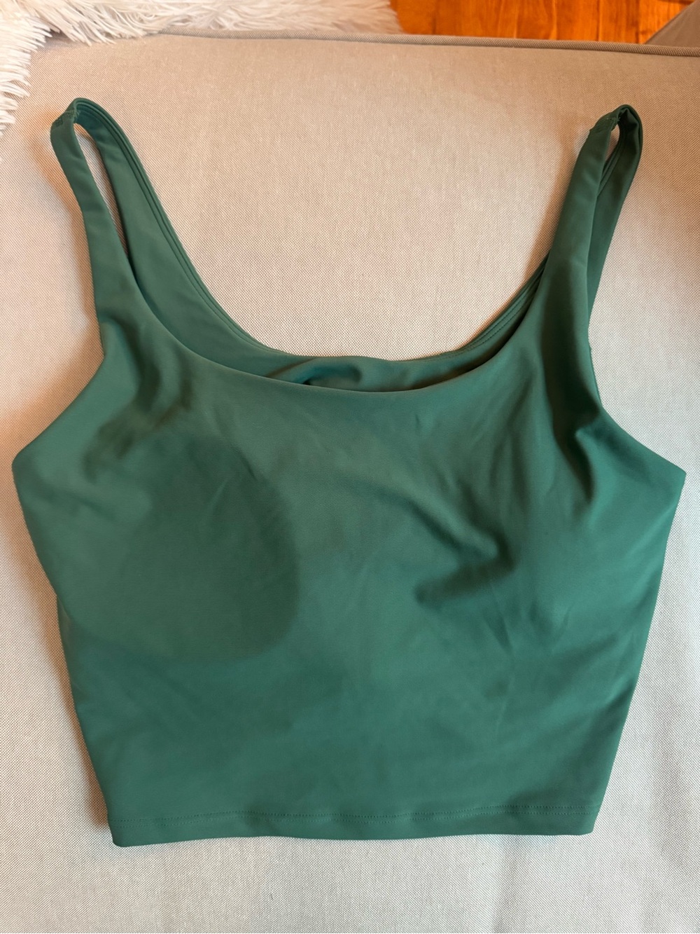 Old Navy Forest Green Scoop Neck Athleisure  Crop Tank